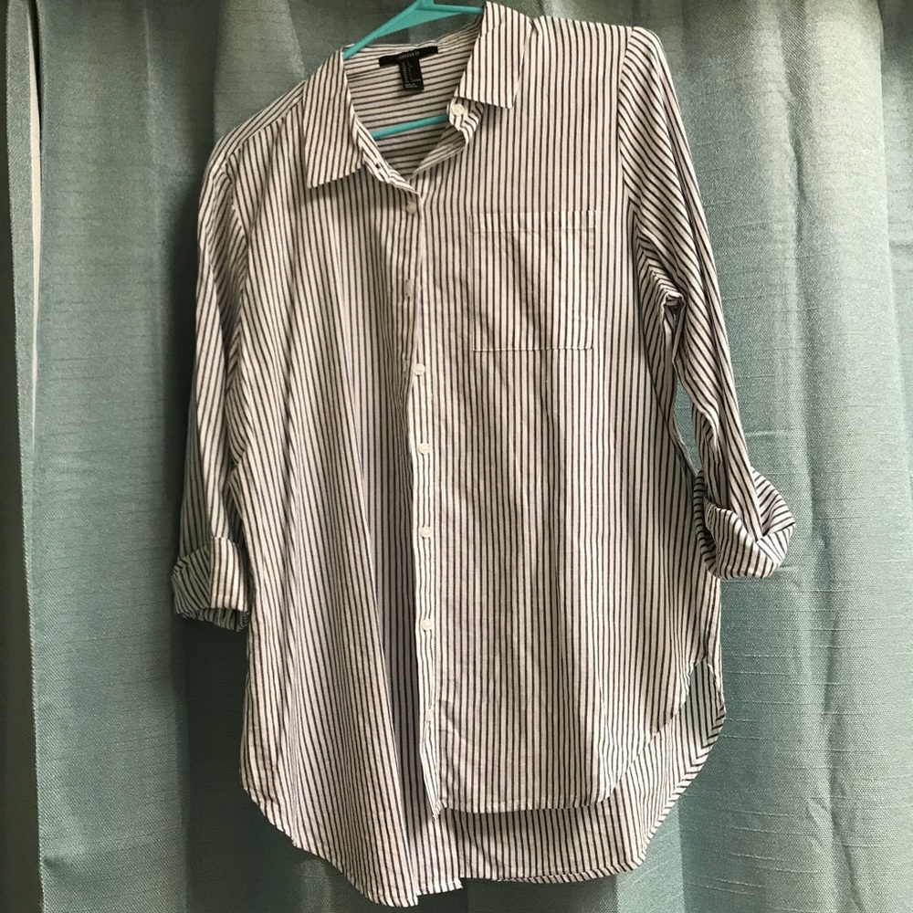 Forever 21 collared striped shirt